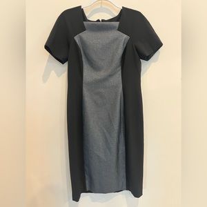 Anne Klein Black & Gray Front Panel Dress